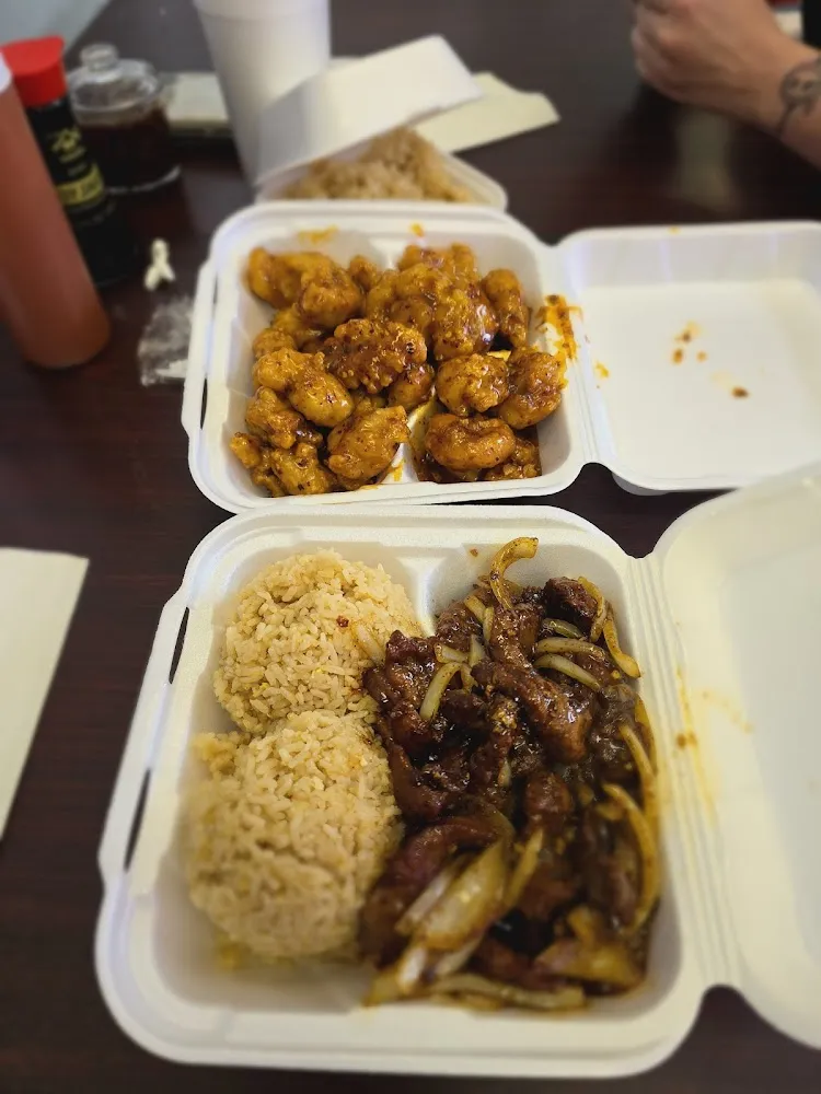 Orange Chicken and Pepper Steak